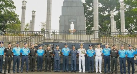 Indian military delegation at IPKF memorial